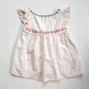 BABY GAP embroidered flutter sleeve cotton top